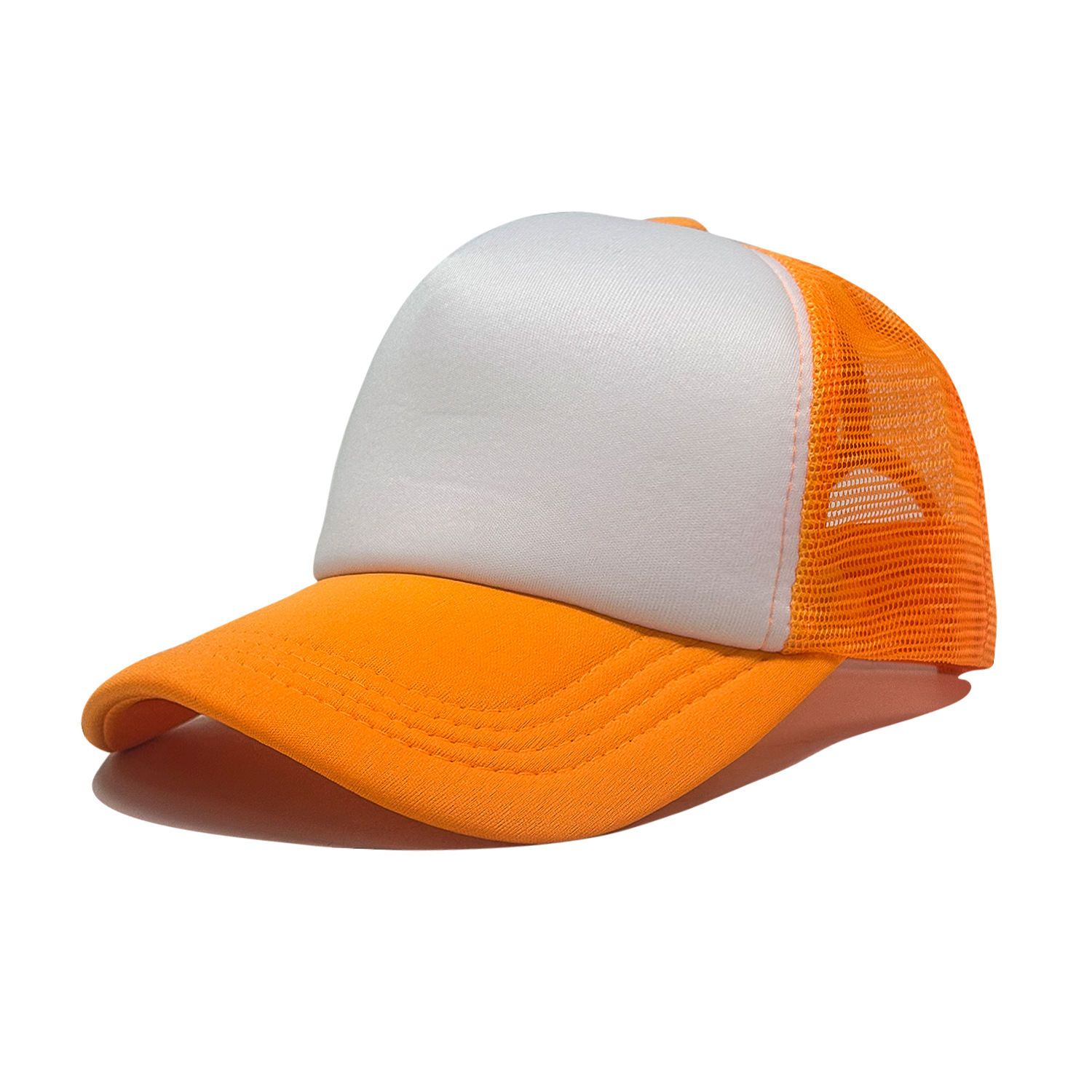 Gorra de malla de esponja con logo personalizado, gorra de béisbol de color sólido, comercio exterior transfronterizo, protección solar, gorra publicitaria con impresión personalizada, venta al por mayor.