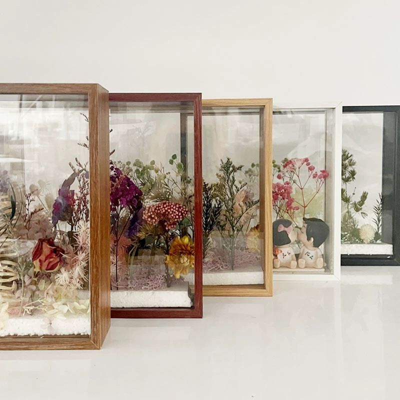 Трехмерная полая творческая поделка ручной работы для сохранения сухоцветов фоторамка украшение двусторонний прозрачный стеклянный дисплей для образцов