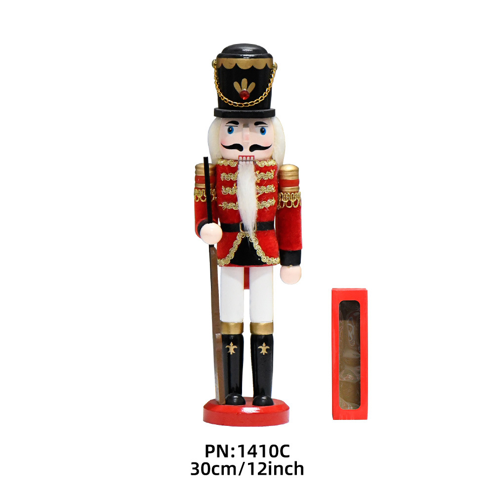 Fábrica de 12 pulgadas en stock marionetas soldados 30cm decoraciones de Navidad decoraciones de mesa de vinos de Navidad