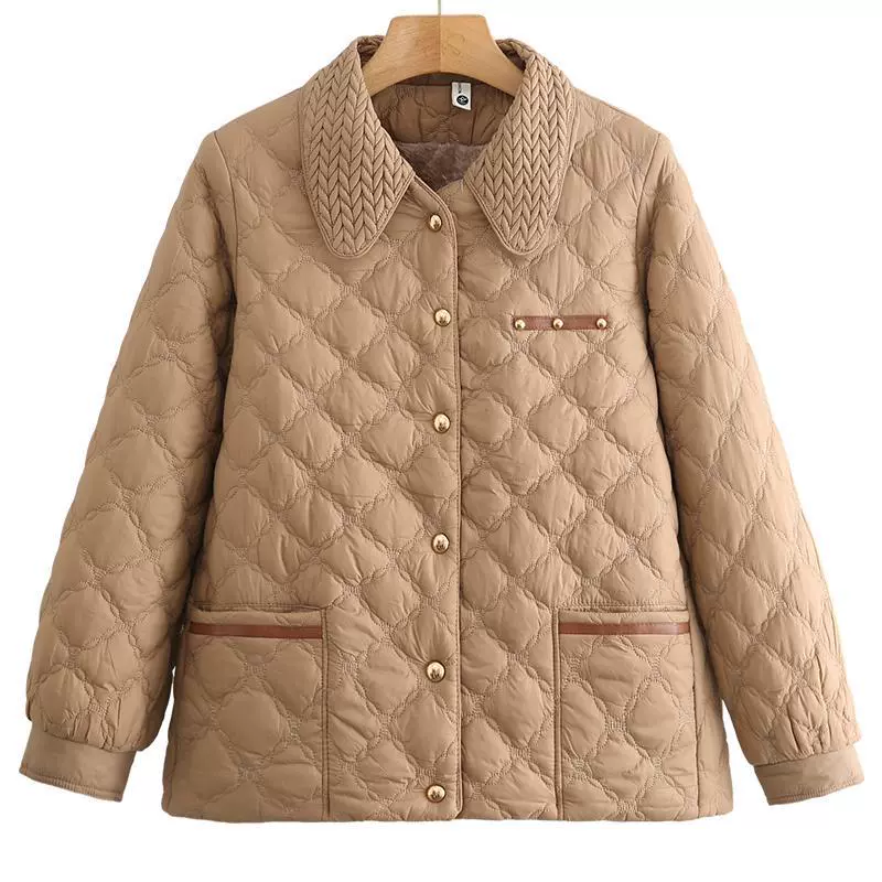 Warm down jacket for mother, for middle age, increased thickness, western style
