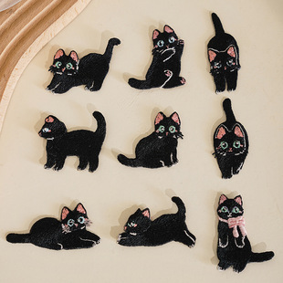 Three-Dimensional Cat Embroidered Cloth Patch Modern Cartoon Cat Cat Powder DIY Cloth Patch Clothing Stain Repair Ironing