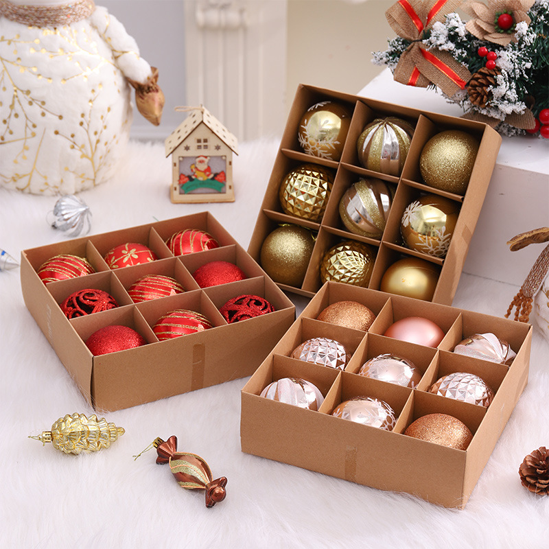 Paquete de regalo de galvanoplastia pintado transfronterizo caja de bolsas de luz de Navidad caja de decoración de colgante de Navidad