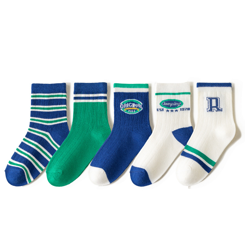Otoño y invierno calcetines para niños, calcetines de algodón para niños, tendencia deportiva para niños, calcetines de algodón para niños al por mayor