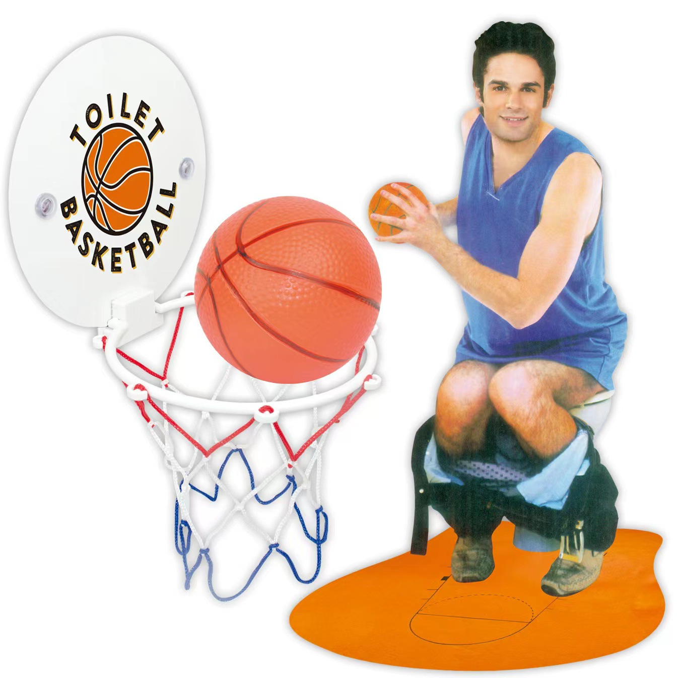 Cross-Border Indoor Leisure Creative Toys/Toilet Basketball Game Set Toliet Slam Dunk Export
