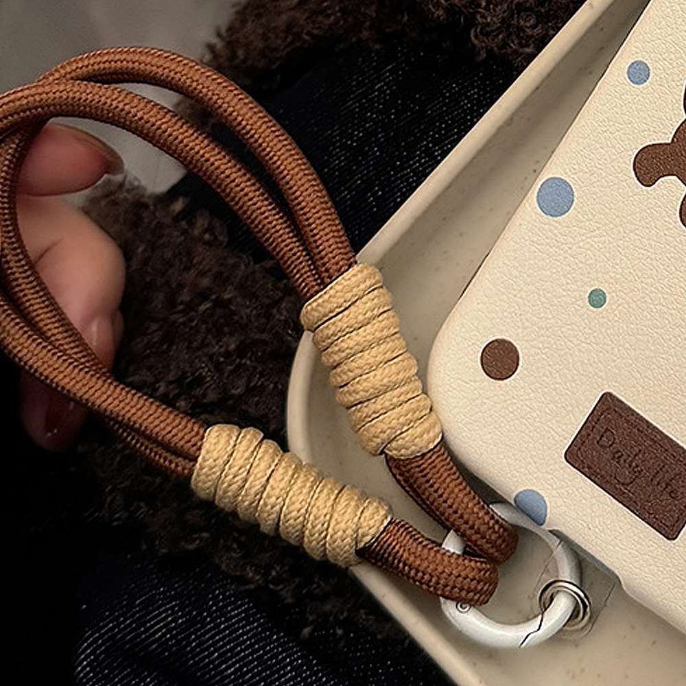 Cuerda de mano tejida multicolor para móvil, anti-pérdida, estilo a contraste