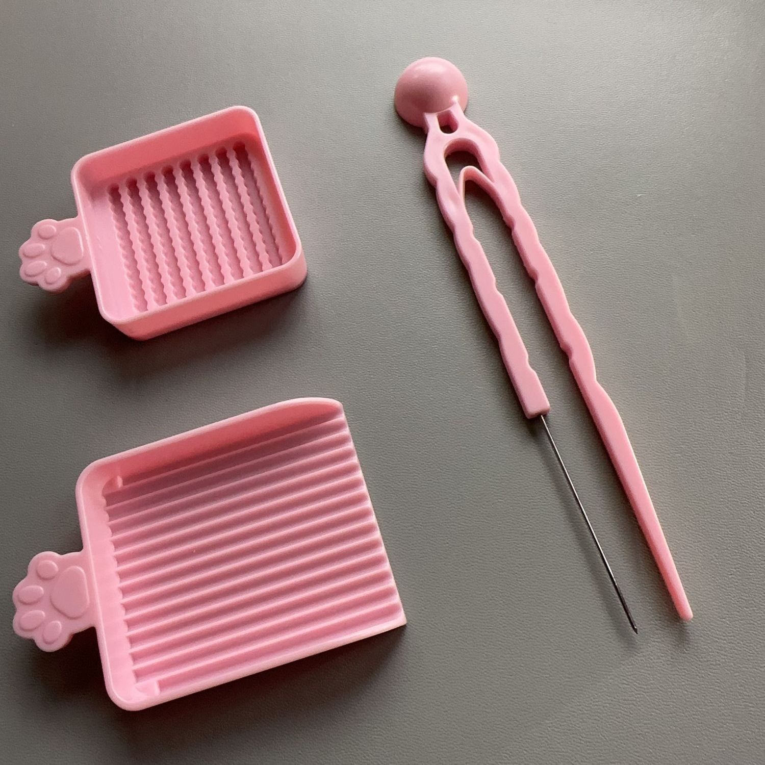 Juego de 3 piezas de garra de gato rosa