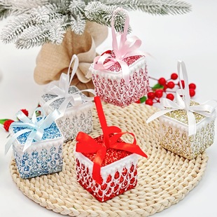 Cross-Border Gift Box Foam Sticky Powder Christmas Pendant Christmas Ball Bow Gift Bag Christmas Tree Decoration Package Ornaments