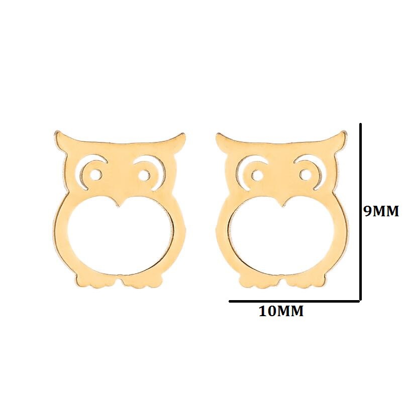 Women'S Gender PVD Coated 18K Gold Real Gold Plated Animal 304 Stainless Steel Simple Style Waterproof Non Tarnish Ear Studs