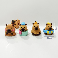新商品のカートゥーンのカピバラの帽子は卵の子供のおもちゃの部品の中性の筆の先の延長器の装飾をねじります。