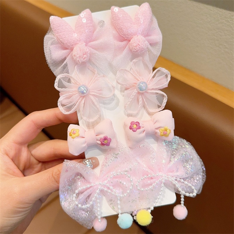 Flores de primavera arco clip para el cabello de niños tela super inmortal no daña clip para el cabello princesa adorable clip para el cabello al por mayor