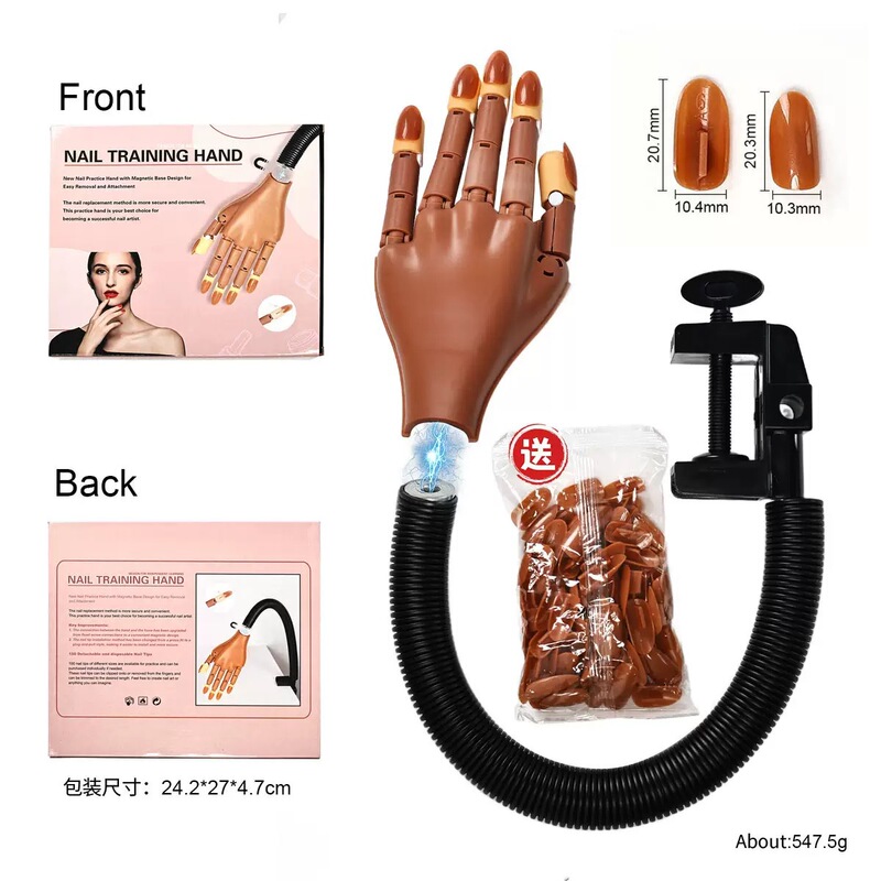 Cross-Border Manicure Magnetic Manipulator Practice Hand Model Joint Mobile Phone Robot Hand Manicure Display Hand with Fake Nails