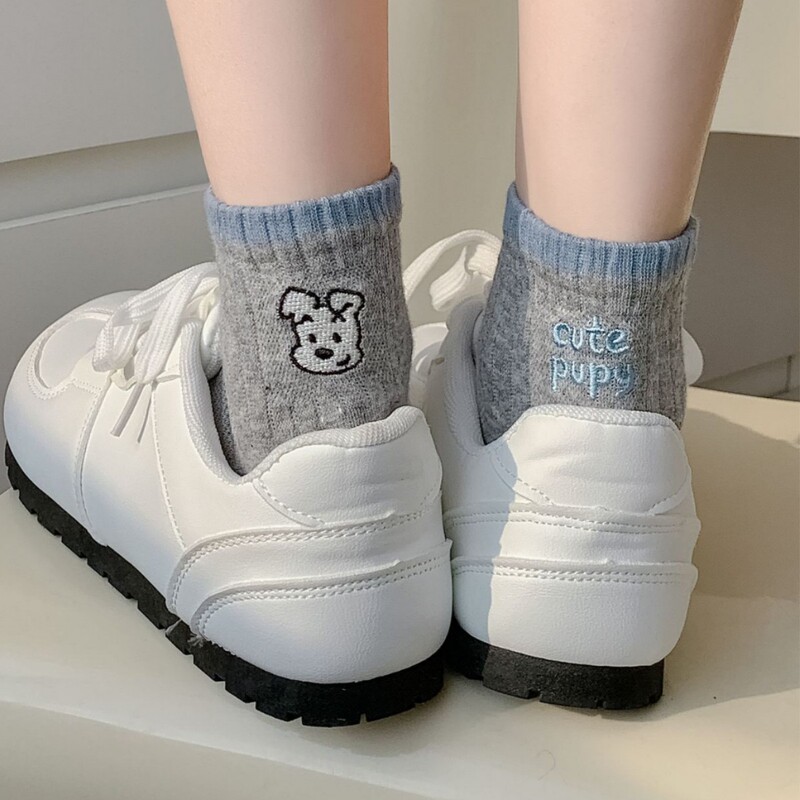 Embroidered Puppy Letter AB Short Socks Women's Spring and Summer Thin Mesh Breathable Sweat Absorbing Women's Socks Cotton Socks Embroidered Puppy Letter AB Short Socks Women's Spring and Summer Thin Mesh Breathable Sweat Absorbing Women's Socks Cotton Socks