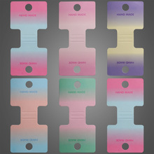 100张一扎头绳发饰纸卡 网红流行渐变对折卡片皮筋发圈创意包装卡