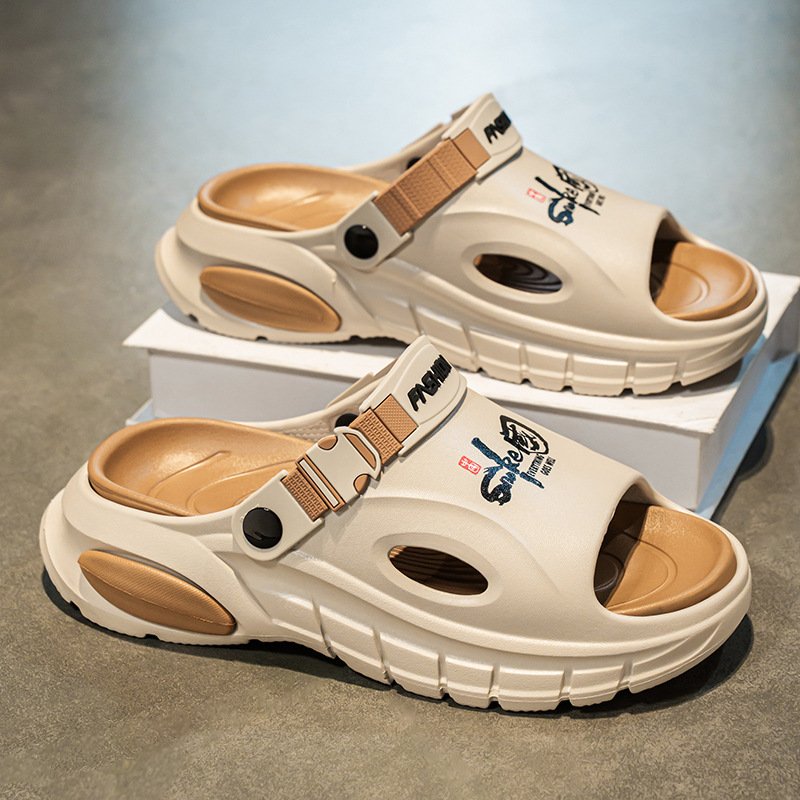 En verano, use sandalias y zapatillas de alta gama de suela gruesa 2025, sandalias y zapatillas antideslizantes de playa transfronteriza para hombres