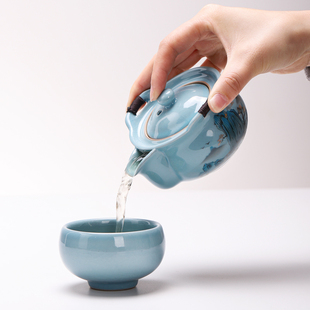 Geyao Large Covered Bowl Tea Cup Anti-scalding Single Tea Making Non-hot Hand-held Pot Tea Bowl Classy Tea Making Tea Set