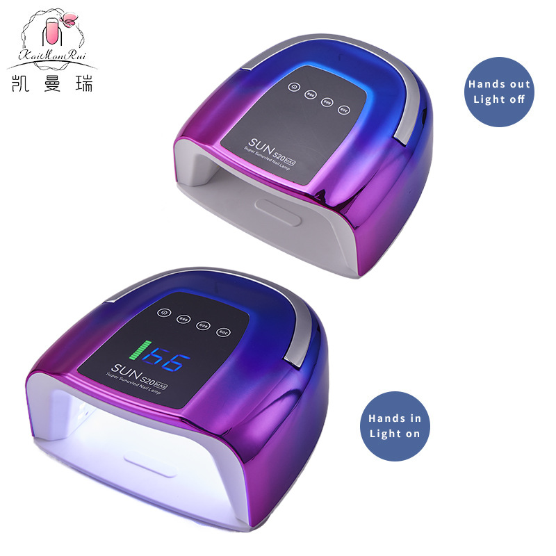 Lámpara de manicura de alta potencia de 200W UV seco rápido pegamento de uñas lámpara de terapia de luz LCD máquina de manicura