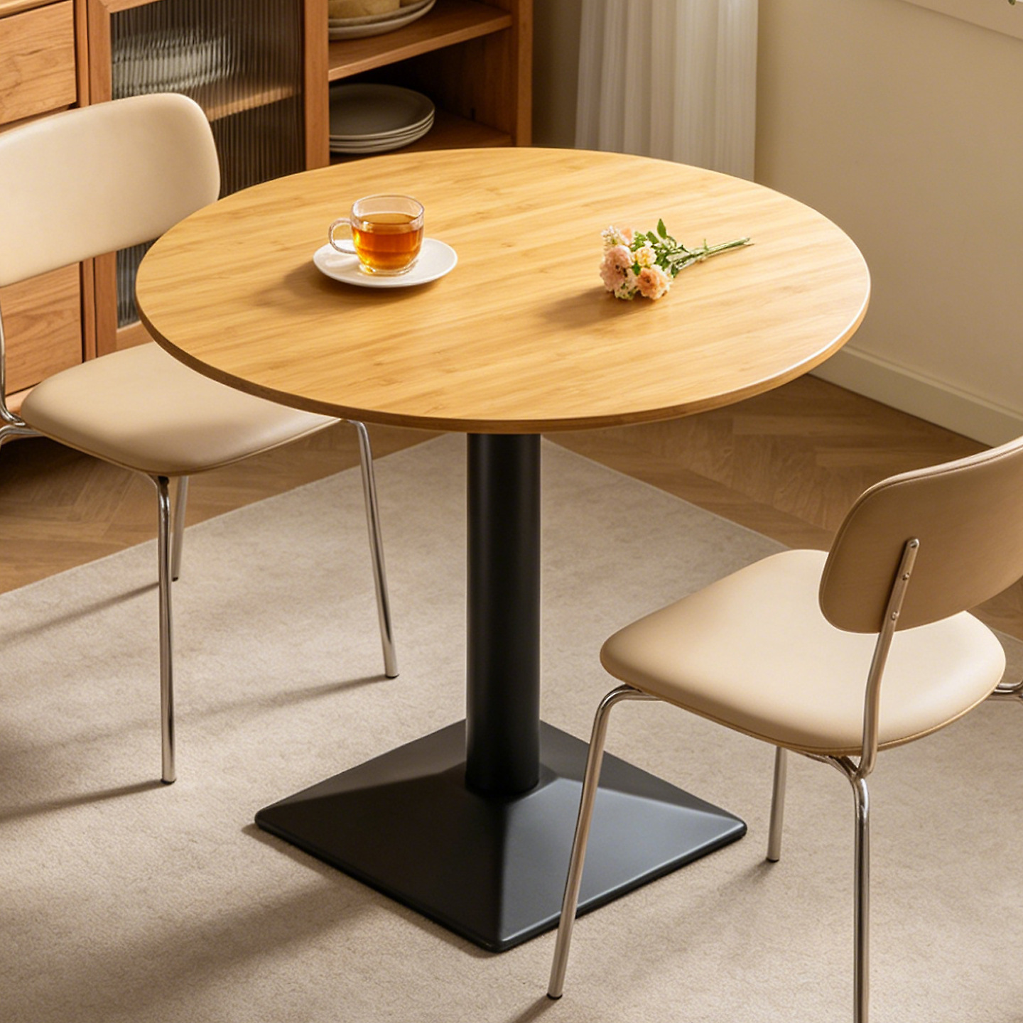 Nordic Cream-Style Dining Table, Light Luxury for Home Use, Trendy Modern Minimalist Dining Table for Small Apartments, Vintage Dining Table