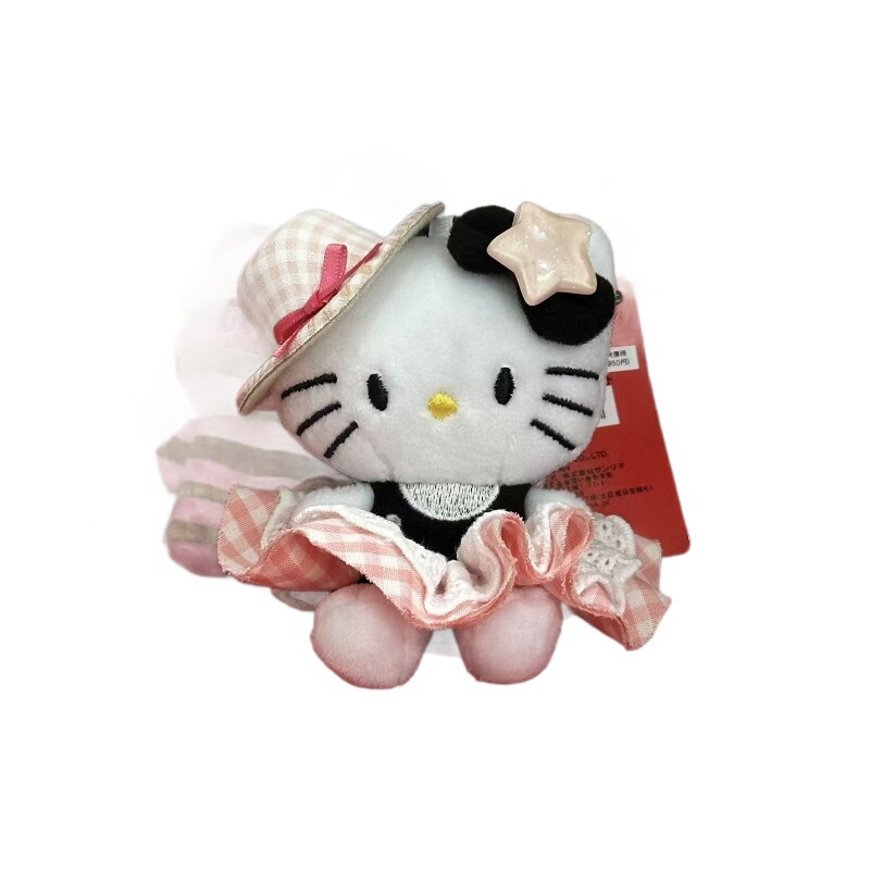 秋季新款格子礼帽kitty公仔钥匙扣星星挂件挂饰包包少女心可爱毛|undefined