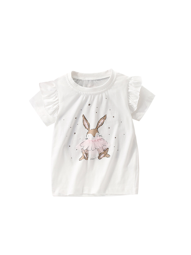 Malwee camiseta para niñas verano nuevo estilo europeo y americano niños pequeños y medianos casual manga corta linda niña casual top