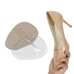 Spot Wholesale Middle Convex Forefoot Pad Gel Transparent Invisible Patch Sweat-Absorbent Forefoot Pad Shock-Absorbing and Anti-Pressure Half-Size Pad
