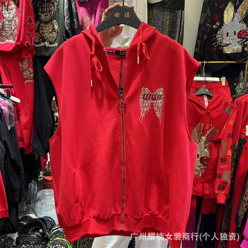 Estación Europea transfronteriza industria pesada alas de diamante caliente, moda relajada, capucha de moda, chaleco sin mangas, moda, moda, todo tipo de chaqueta de caballo.