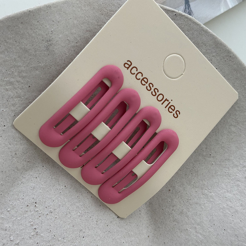 Cremefarbene Ovale Haarspangen Set 4 Tlg Matte Pony Haarclips_voghion.com