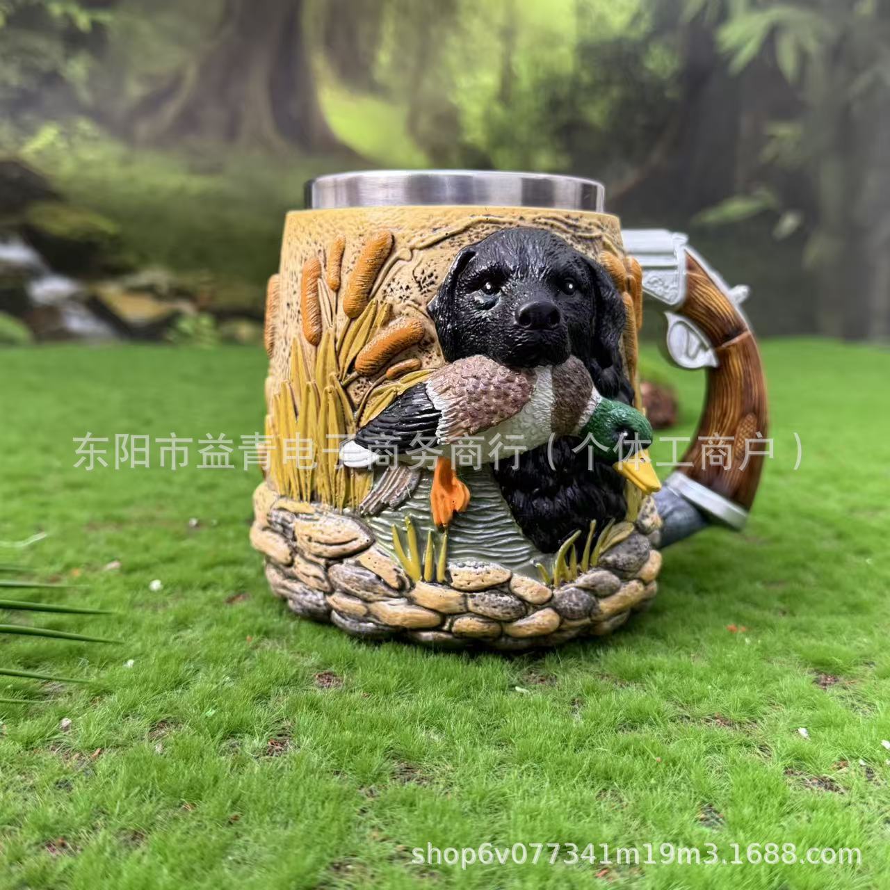 Cross-border Dual Dragon Collector 's Mug Retro Caza de perro Duck Coffee Mug Hunter