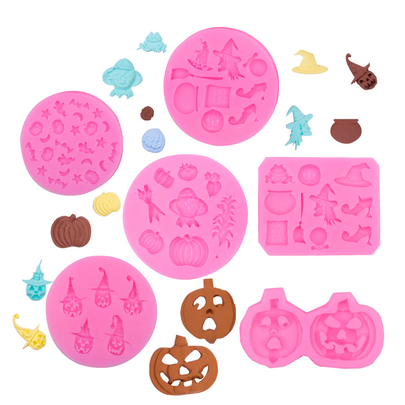 Navidad Halloween decoración silicona fondant molde DIY hornear pastel decoración chocolate arcilla epoxi molde