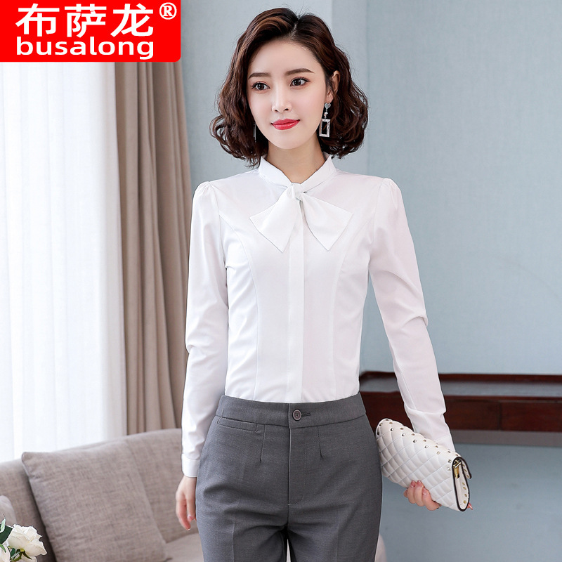 2024 New Busalong Long Sleeve Shirt Women's Shirt Professional Slim Fit Work Clothes plus size Formal 3027