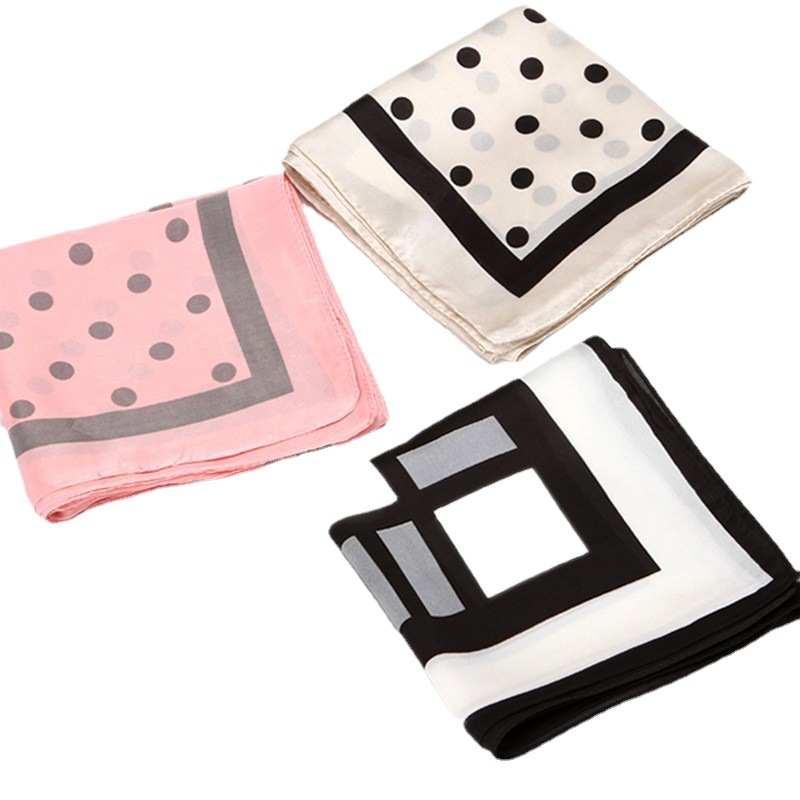 Sciarpa quadrata piccola in raso di seta stile coreano, 70 cm, semplice, versatile, professionale, foulard da collo per donna, hijab, turbante_voghion.com