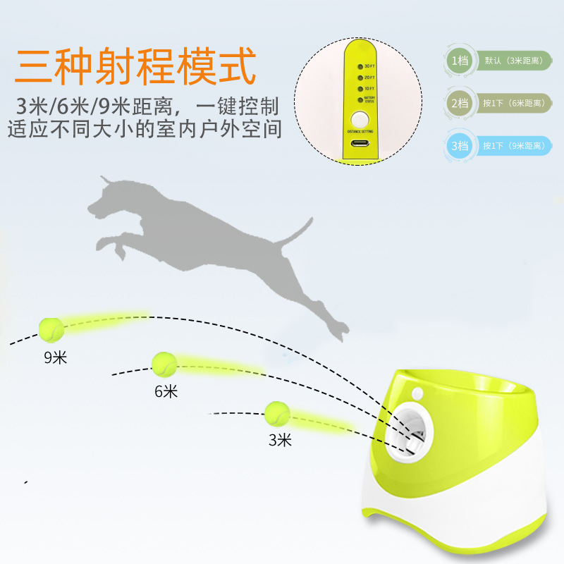 Lanzador de Pelotas para Mascotas, Juguete para Perros al Aire Libre, Pelota de Tenis Elástica, Dispositivo para Pasear Perros, Lanzador de Pelotas Automático