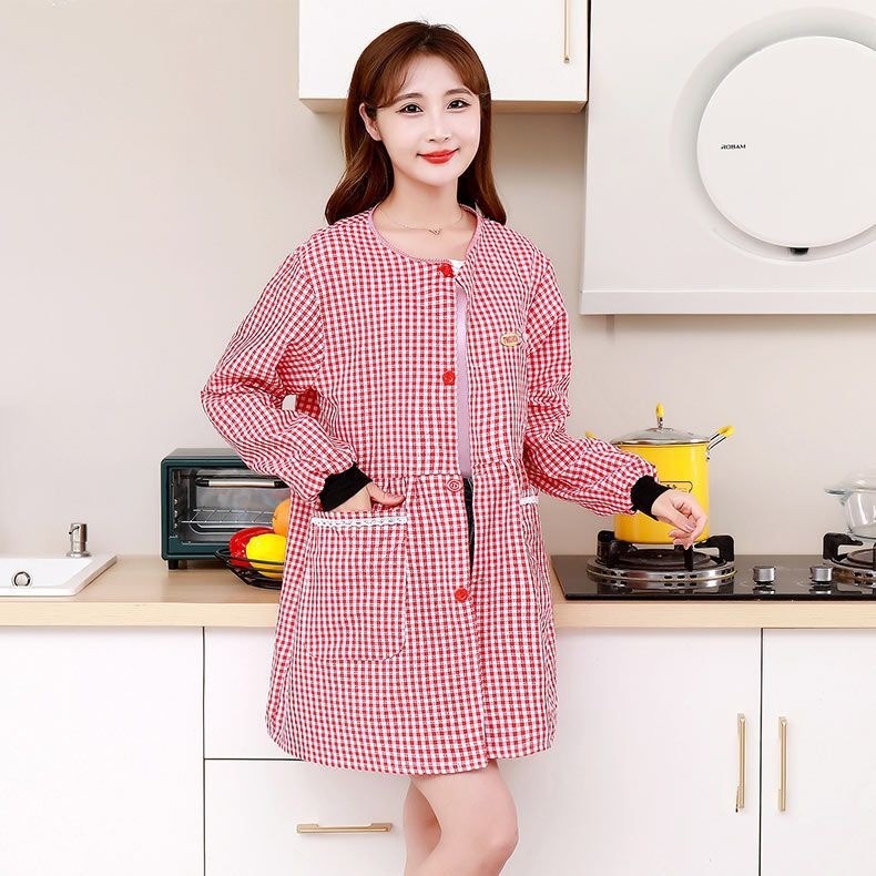 Estilo coreano de moda de doble capa anti-fouling delantal a prueba de aceite cocina cintura princesa mono hogar ropa de trabajo de las mujeres entrega