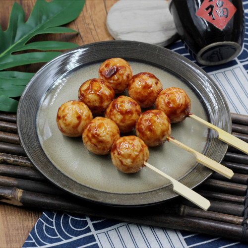 Simulated food Japanese teriyaki crispy bone meatball skewers charcoal grilled chicken meatball skewers model convenience store decoration shooting props