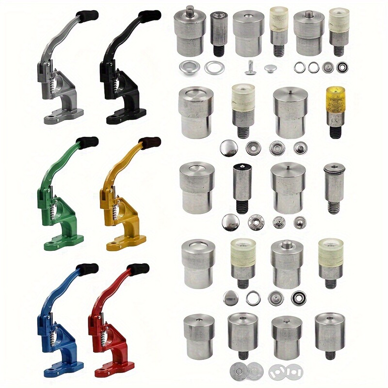 'Button Metal Mold Double Cap Rivet Snap Button Eyelet Button Installation Tool Suitable for Hand Press Machine