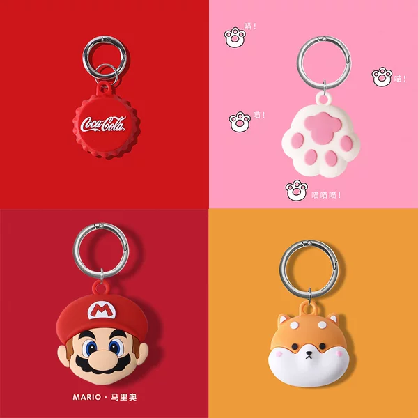 Suitable for AirTag Tracker Case Apple Airtag Protection Soft Case Cartoon Pet Anti-Lost Device Case