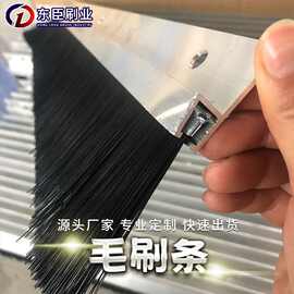 安徽厂家批发条形刷 工业密封铝合金毛条双排条刷 pvc平板毛刷条