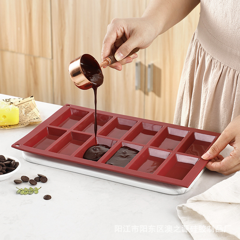 Silicone Chocolate Mold 6 Long Square Square DIY Large Chocolate Block Jelly Ice Cube Pudding Baking Mold
