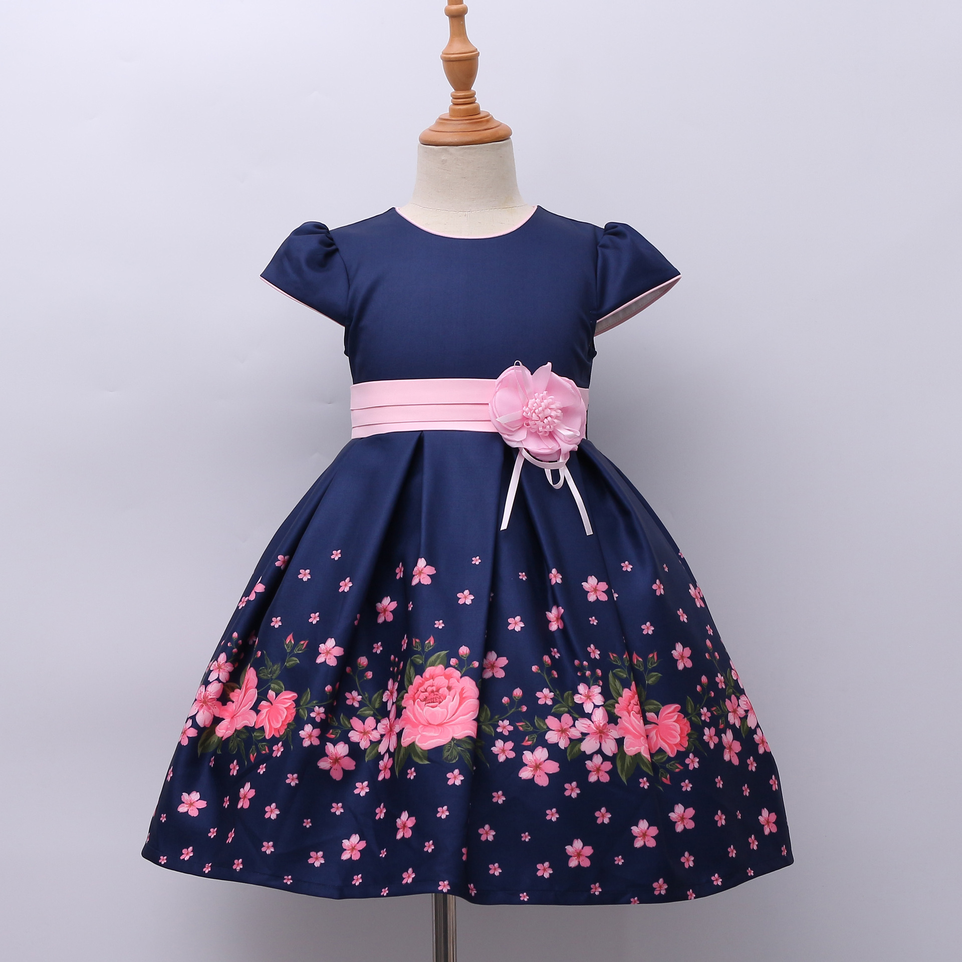 Girls dress 2021 summer new bowknot chil...