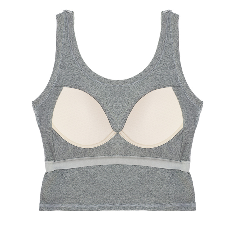 Women's Pure Cotton Camisole Short Sleeved Top with Integrated Bra Pads Sexy Summer Fashion_ecoleips.com