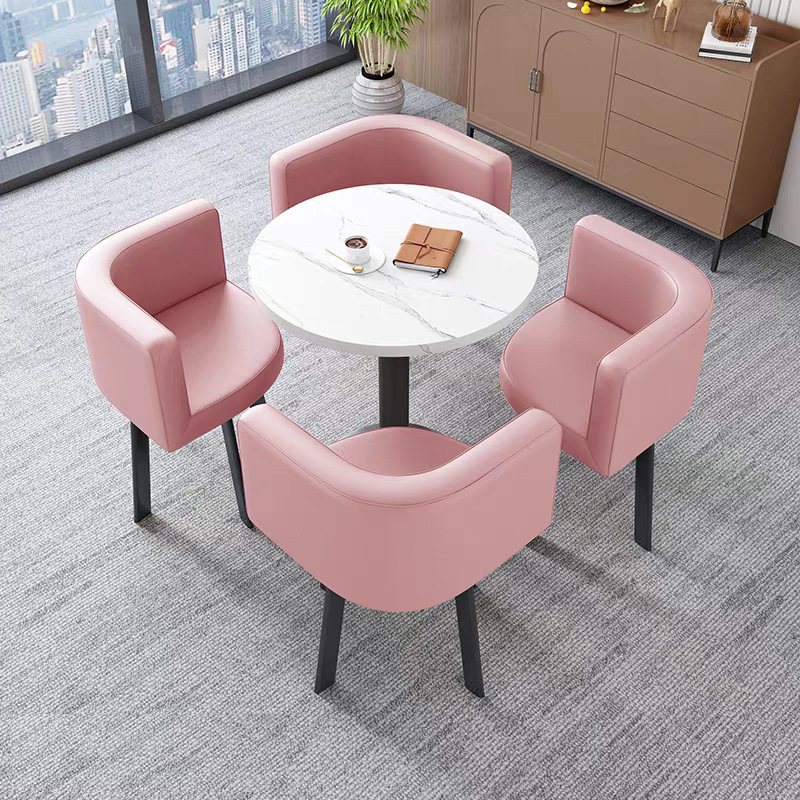 モダンでシンプルな商談テーブルと椅子の組み合わせオフィスカフェ受付レジャーミルクティーショップクリエイティブな小さなラウンドテーブル|undefined