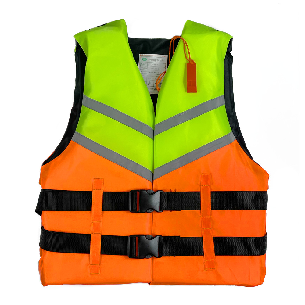 厂家直销专业防汛船用工作救生衣成人 双排扣反光游泳浮力背心