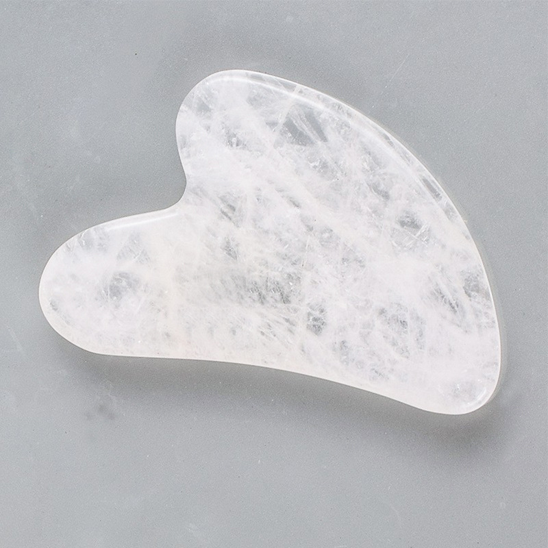 Tablero raspador de jade de cristal rosa natural Tablero raspador de belleza facial de cristal Meridian