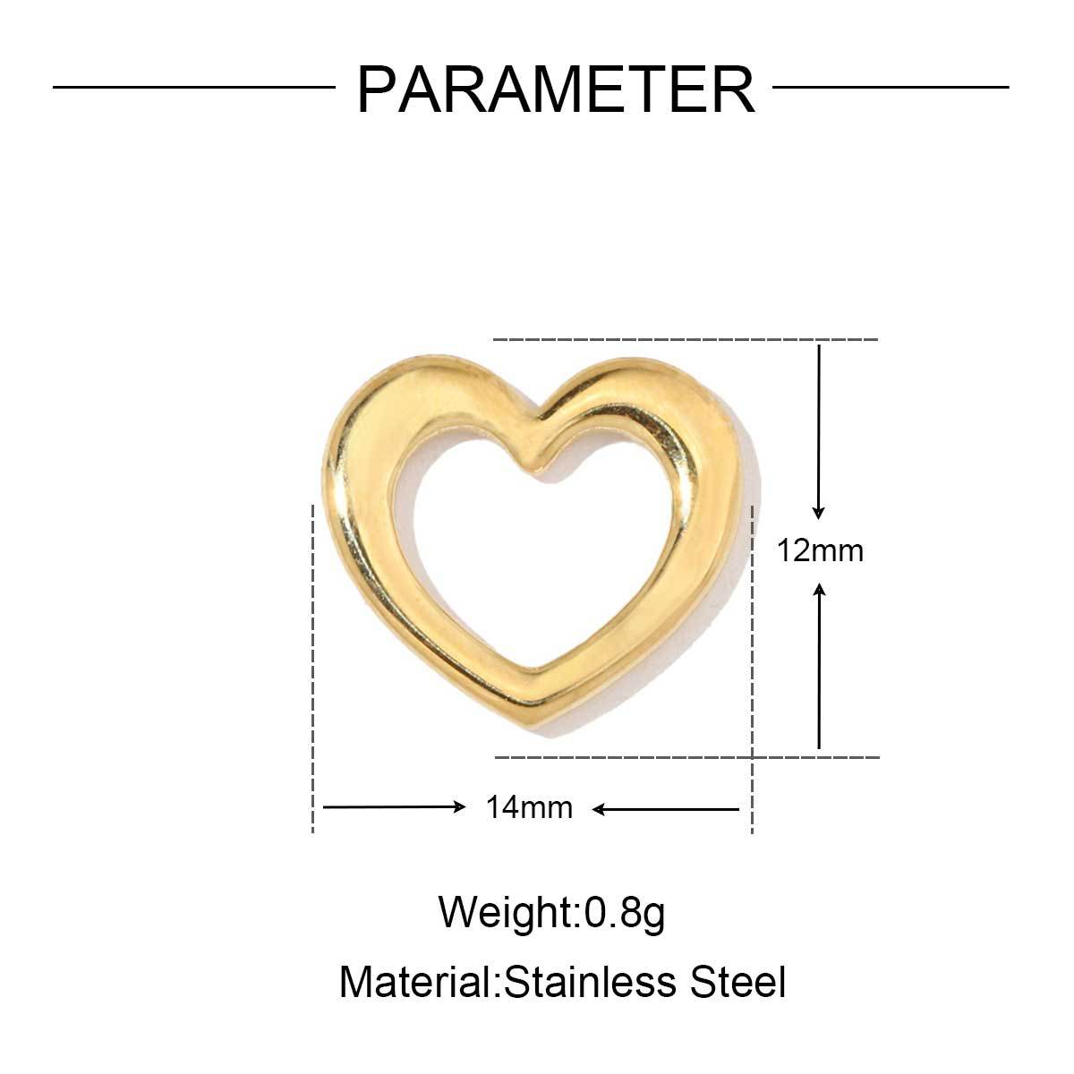 5g Weight Pendant Jewelry Making Type 13*16mm, 14*14mm, 18*18mm Jewelry Making Size DIY Jewelry Accessories Classification 3 PCS/Package Quantity Titanium Steel Material Geometric, Heart Shape Pattern Plating Design Casual, Simple Style, Streetwear Style 3 PCS/Package 13*16mm 14*14mm 18*18mm Titanium Steel Geometric Heart Shape Pendant 35