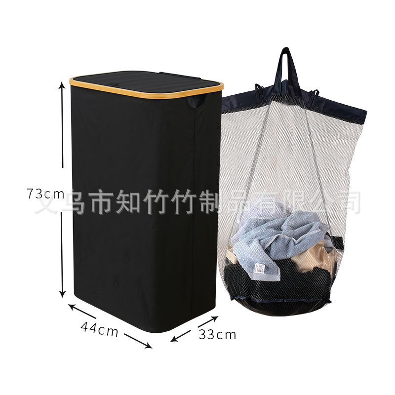 Cesta de lavandería de bambú cesta de lavandería cesta de almacenamiento plegable cesta de almacenamiento de juguete cesta de lavandería con tapa de gran capacidad con bolsa interior