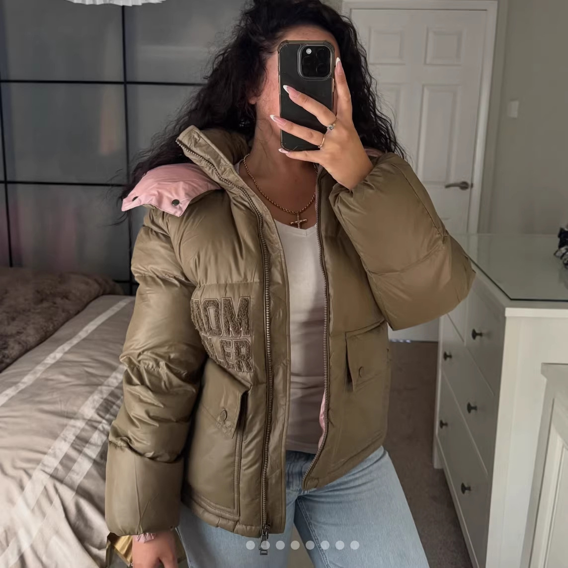European and American Style Amazon Aliexpress Hot-Selling Fashion Trendy Versatile Hand-Stuffed Cotton Color-Block Hooded Pocket Cotton Jacket