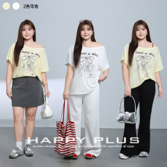 バレエガールスノーフレークコットン薄手オフショルダーTシャツRunqi 9251大きいサイズレディース夏服ゆったりカジュアル年齢軽減Tシャツ