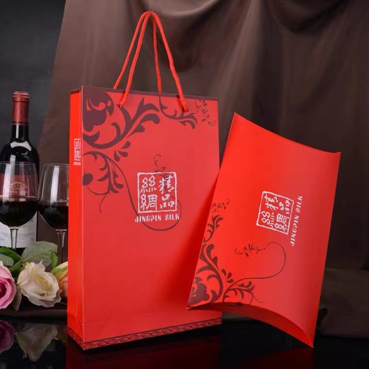 新款丝巾礼盒空盒围巾袋手提袋丝绸礼品包装盒元宝盒礼盒套装批发