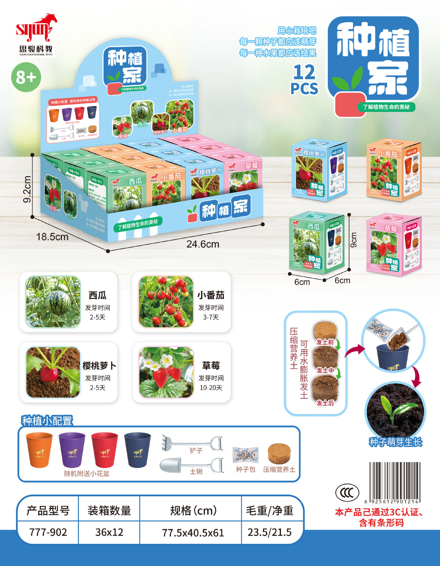 Niños plantan pequeños jardines de infantes fresas plantas de mesa mini caja ciega diy verde juguetes puestos al por mayor image 10