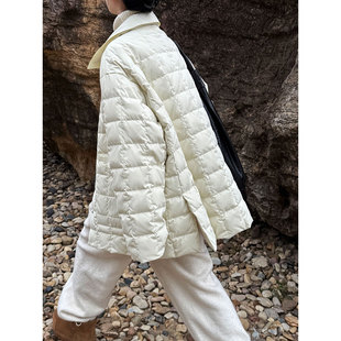 Luxi autumn and winter new national standard 90 white duck down plaid quilted plaid coat women's 2024 new all-match top Y71