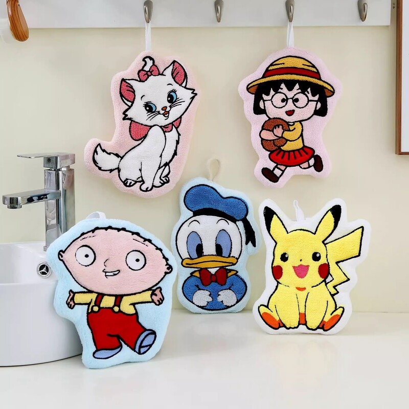 Spoof Home Dumpling Hand Towel Cute Little Ball Cartoon Coral Velvet Two-Dimensional Towel Kitchen Bathroom